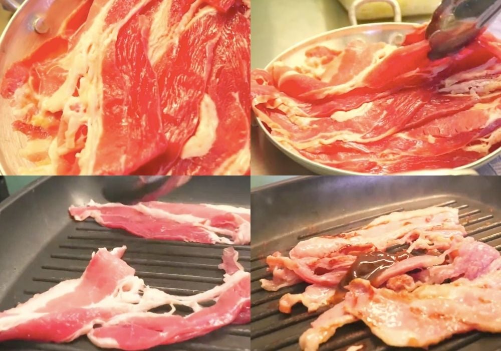 Áp chảo thịt xông khói