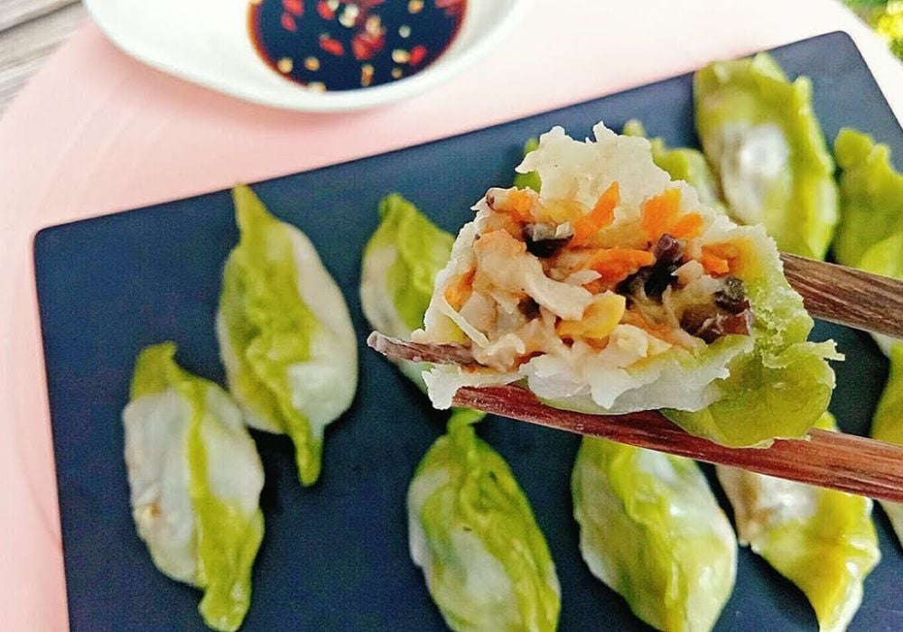 Sủi cảo chay nhân rau củ