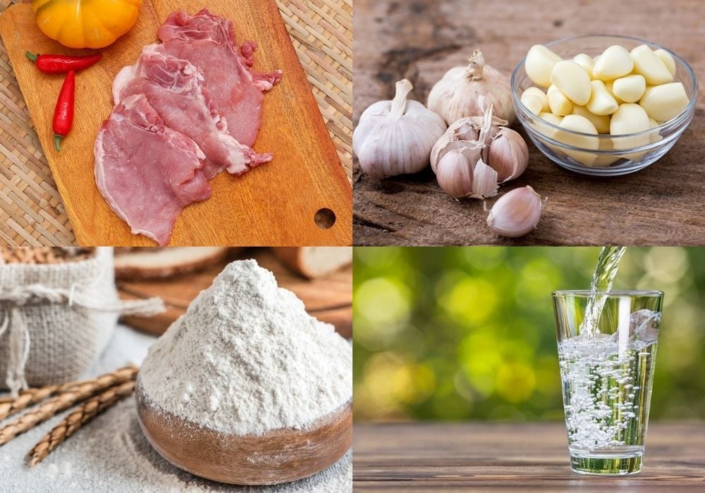 Nguyên liệu làm sườn cốt lết chiên xù