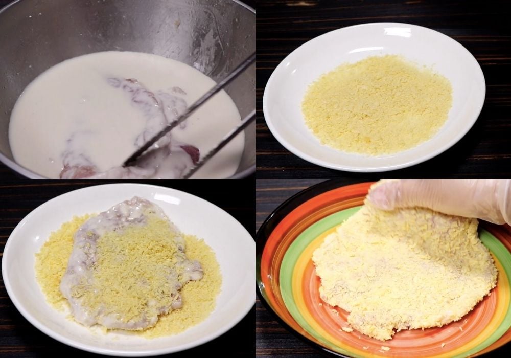 Áo bột và lăn bột chiên xù