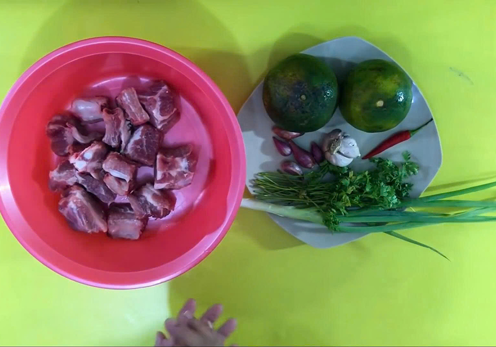 Nguyên liệu làm sườn sốt cam