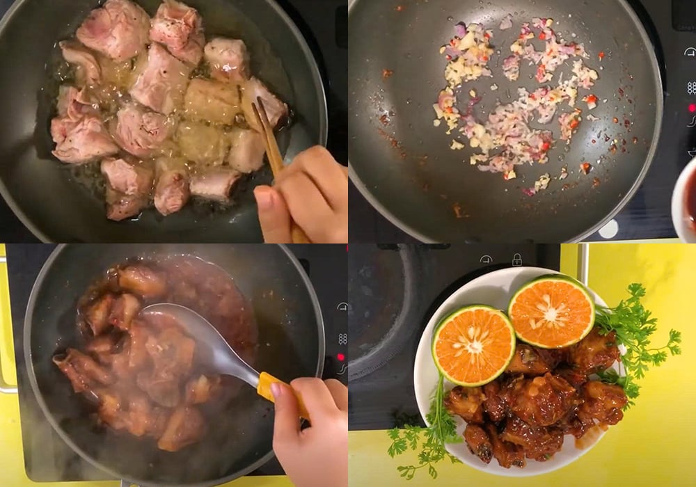 Các bước làm sườn sốt cam