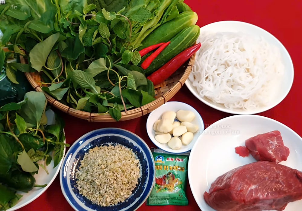 Nguyên liệu làm thịt bò nướng