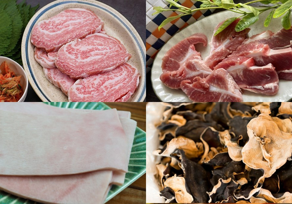 Nguyên liệu làm thịt đông má đào