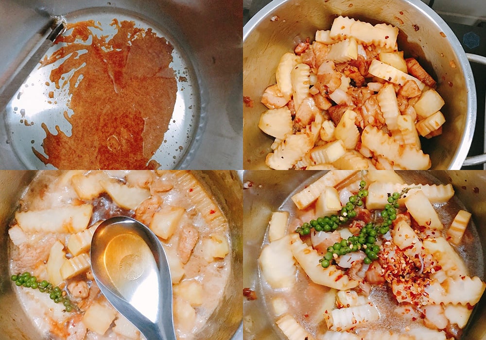Các bước làm cách làm thịt kho su hào