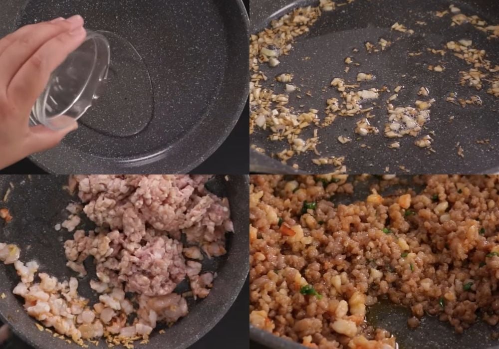 Rang thịt băm với tôm