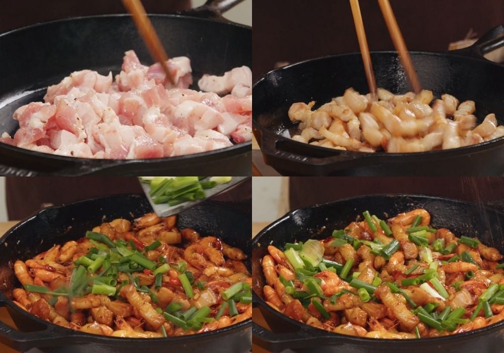 Rang thịt ba chỉ cháy cạnh