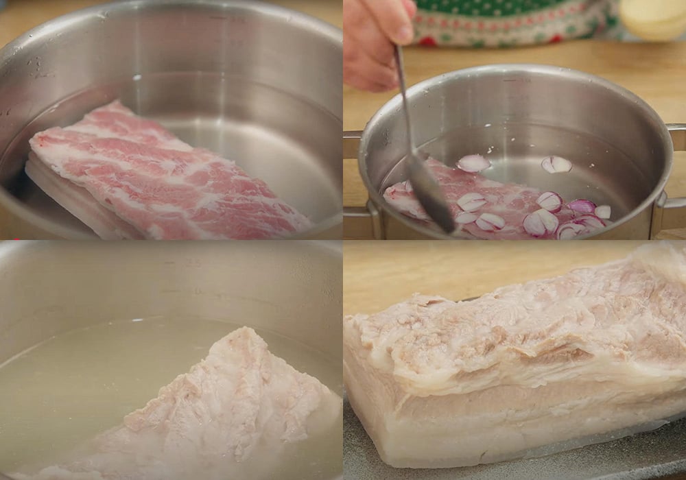 Các bước làm thịt ba chỉ luộc