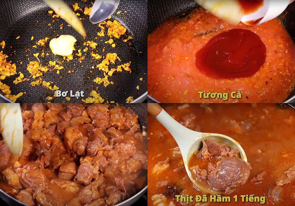 Các bước nấu bò sốt vang
