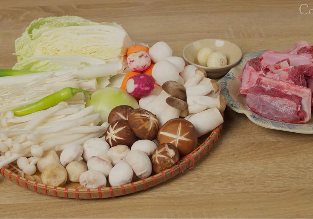 Nguyên liệu làm canh xương bò