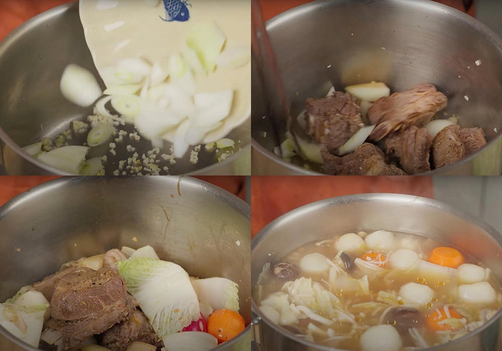 Các bước làm canh xương bò
