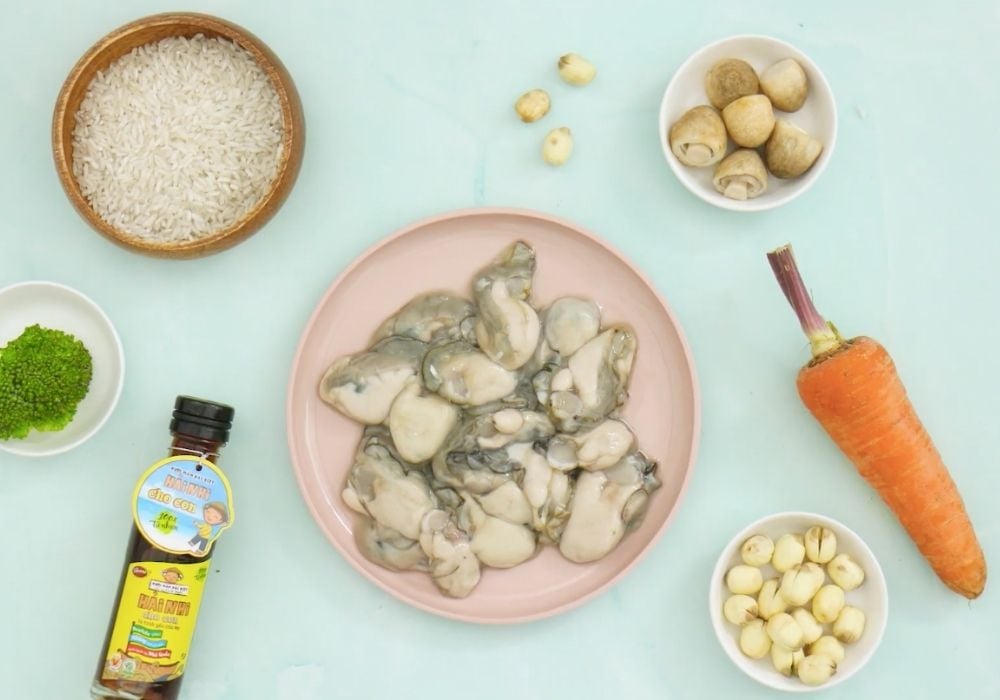 Nguyên liệu nấu cháo hàu hạt sen