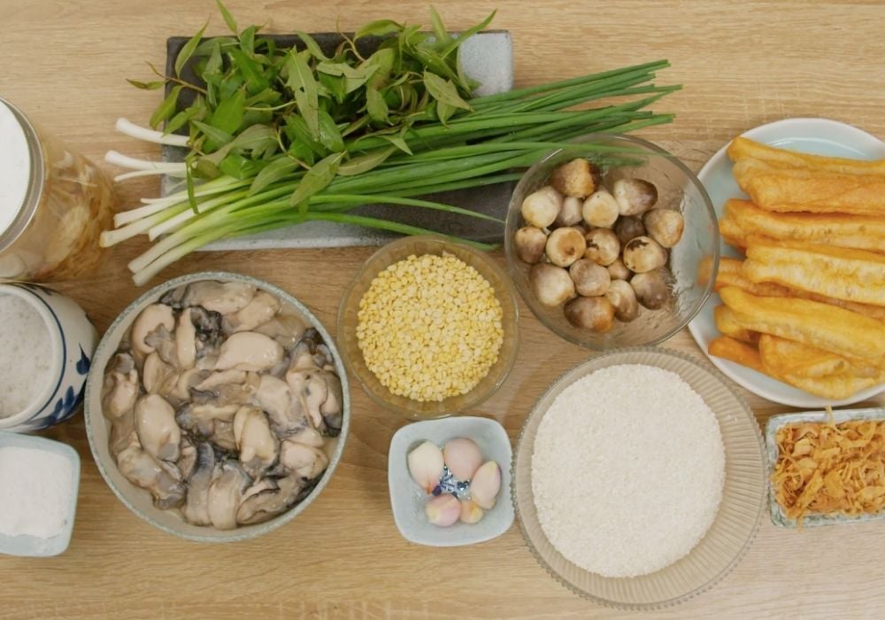 Nguyên liệu làm cháo hàu sữa