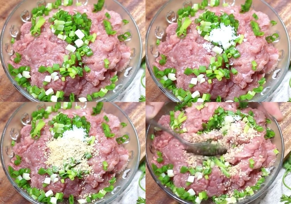 Ướp thịt heo băm
