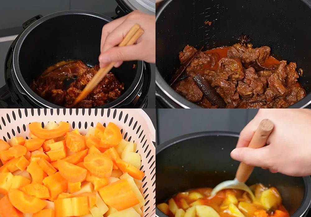 Các bước nấu bò sốt vang bằng nồi áp suất