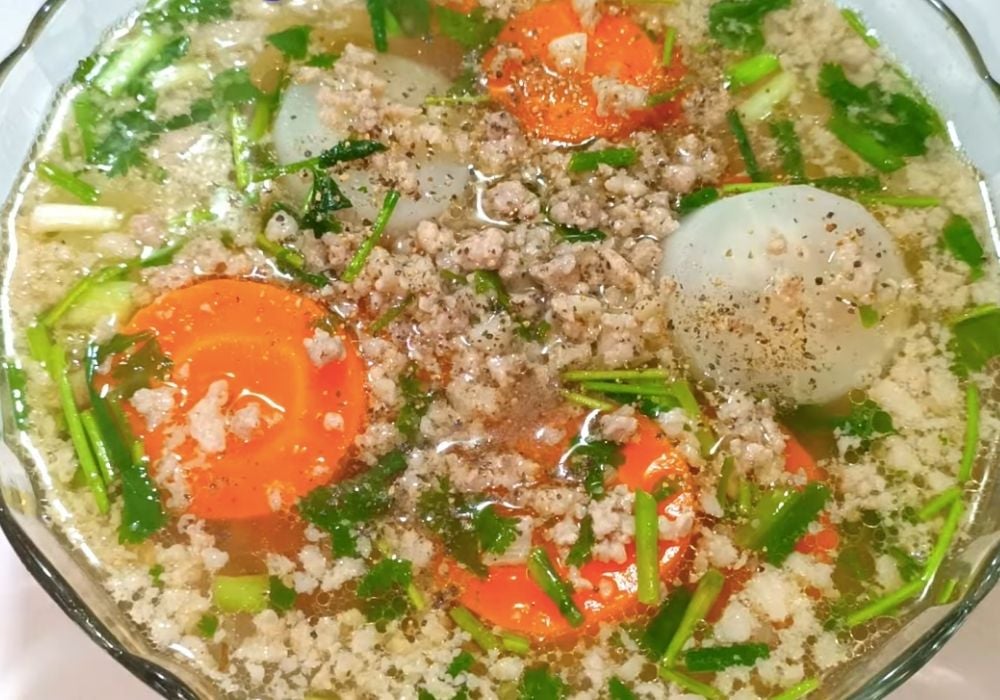 Canh cà rốt thịt băm