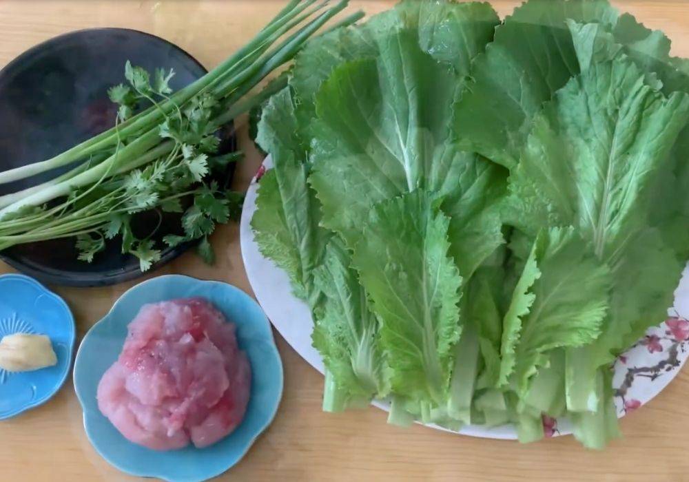 Nguyên liệu làm canh cải bẹ xanh cá thác lác