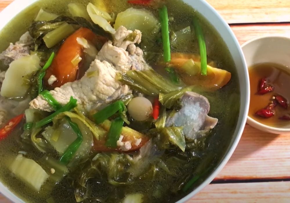 Canh thành phẩm thơm ngon