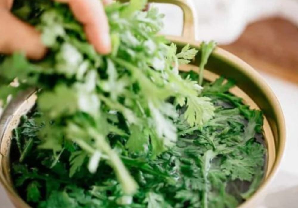 Nhặt rau cẩn thận