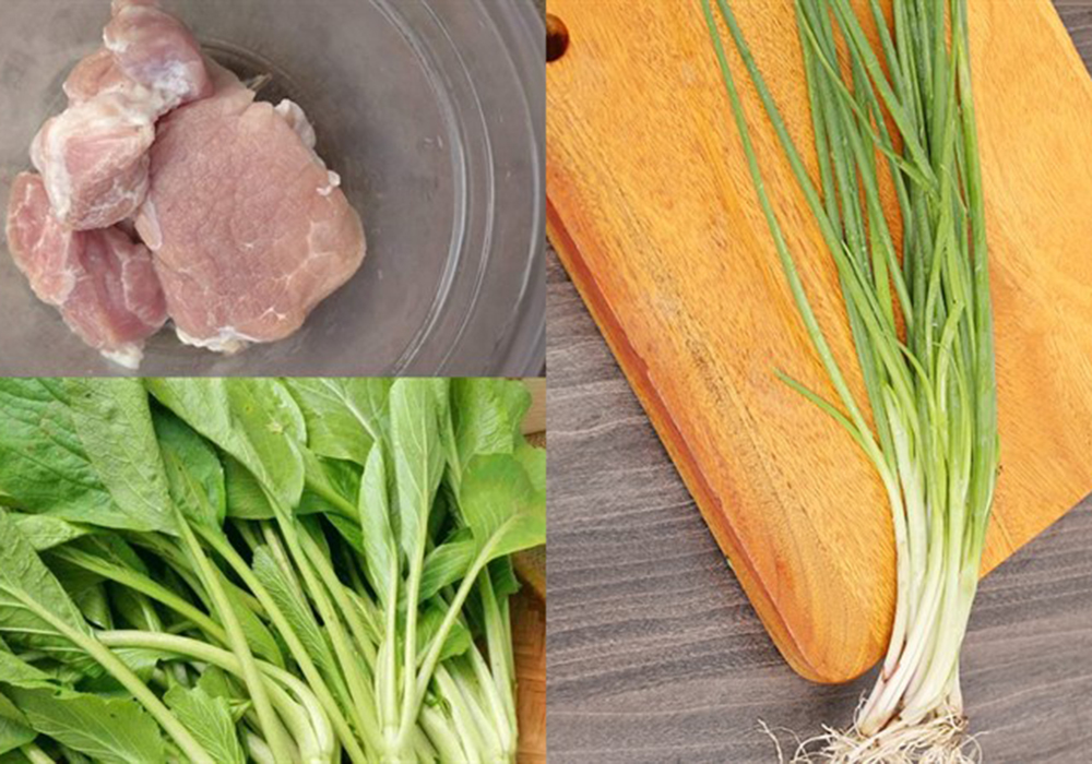 Nguyên liệu nấu canh cải ngọt thịt bằm
