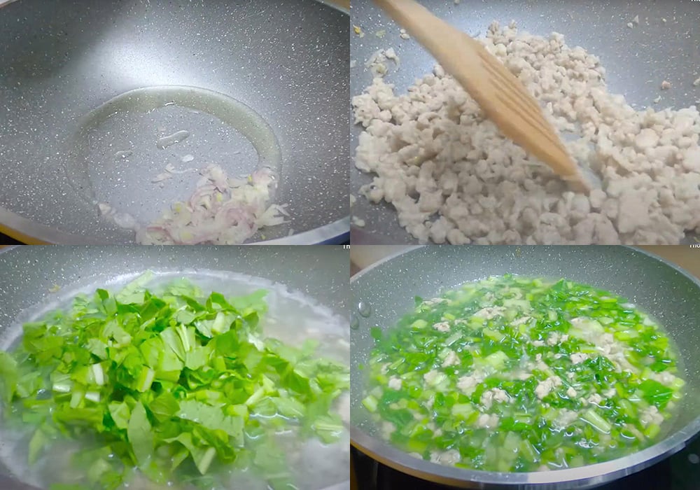 Các bước làm canh cải ngọt thịt bằm