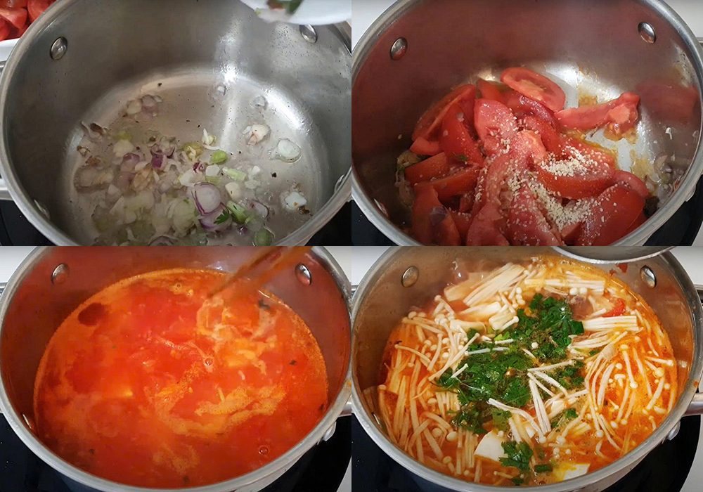 Các bước làm canh chua đậu phụ thịt bò