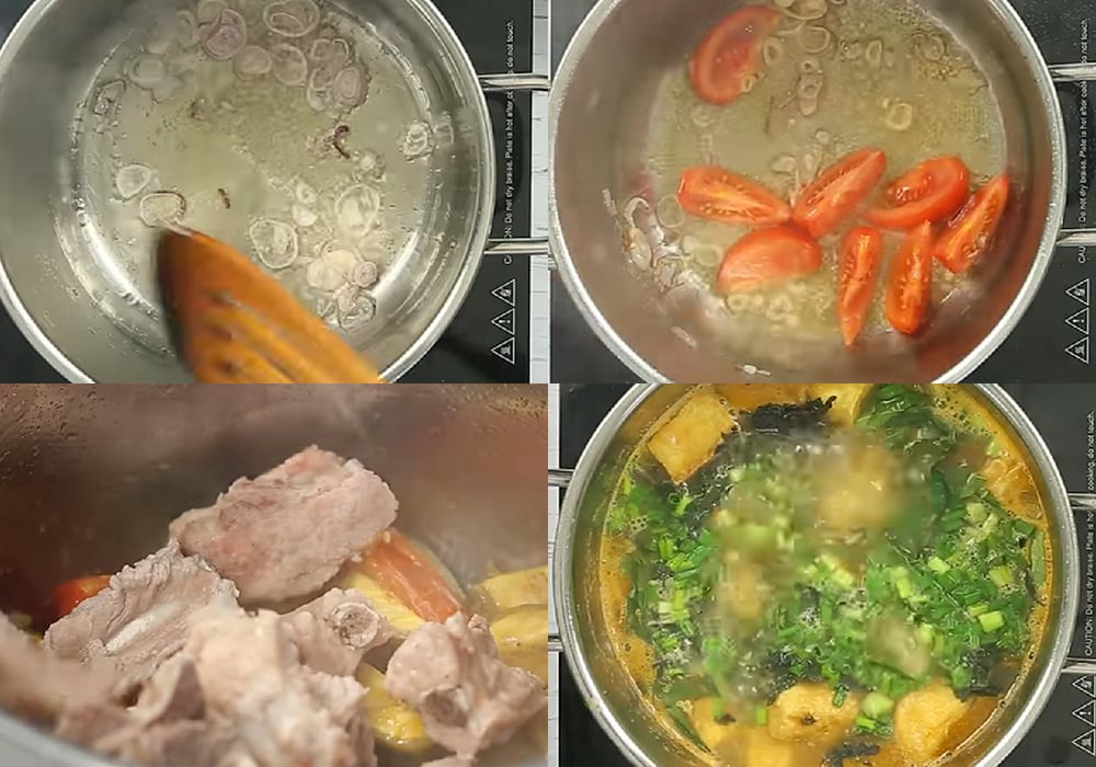Các bước làm canh chuối xanh với sườn