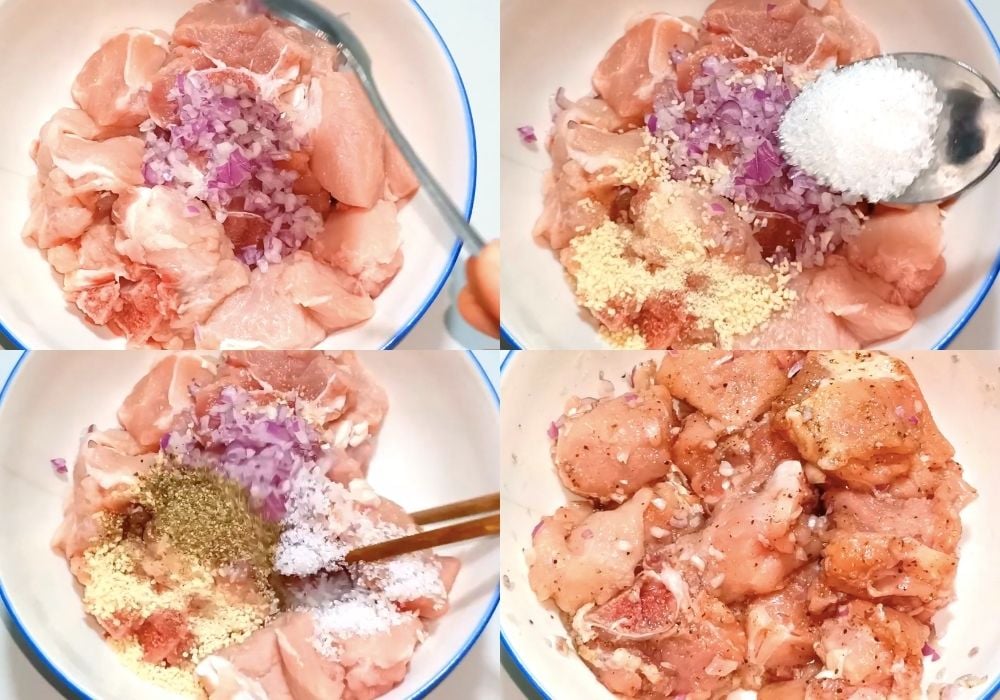 Sơ chế và ướp thịt heo