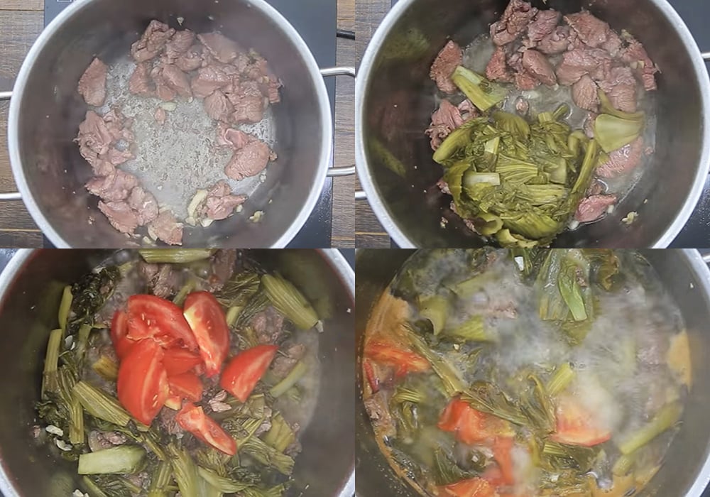 Các bước làm canh dưa bò