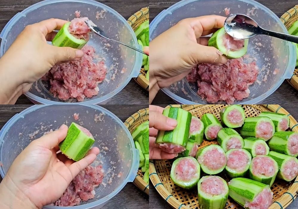 Nhồi nhân vào dưa leo