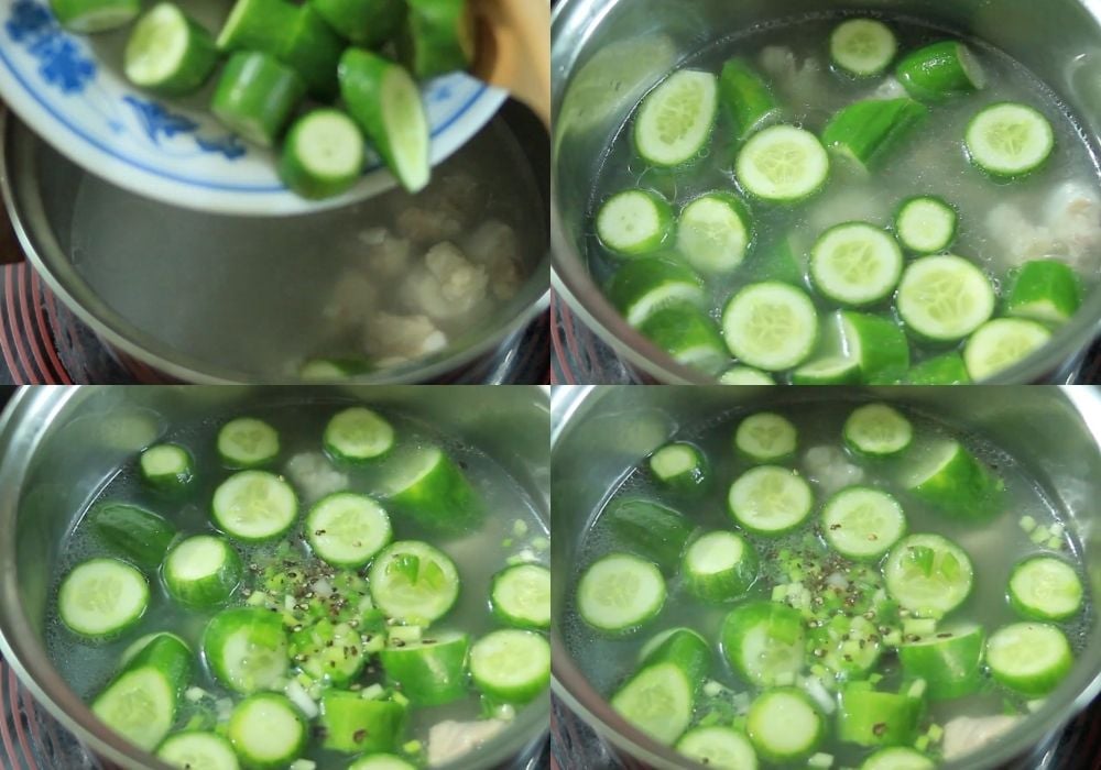 Nấu canh dưa leo