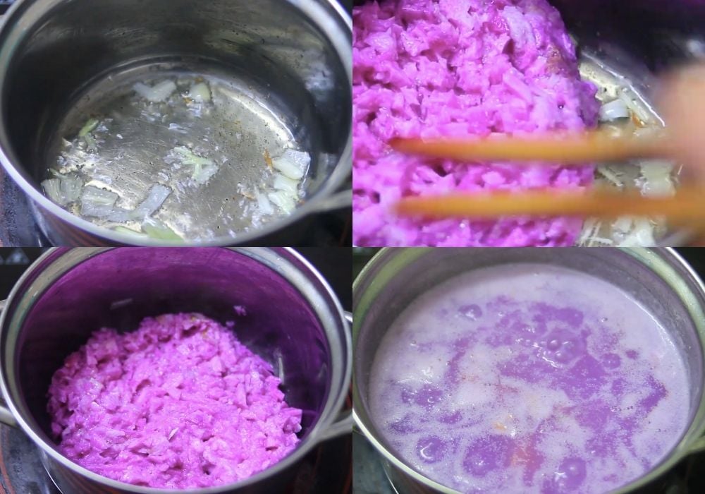 Xào khoai mỡ và nấu canh