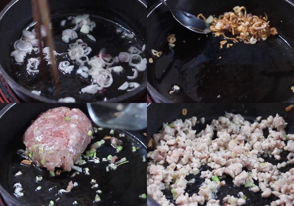 Phi hành và xào thịt
