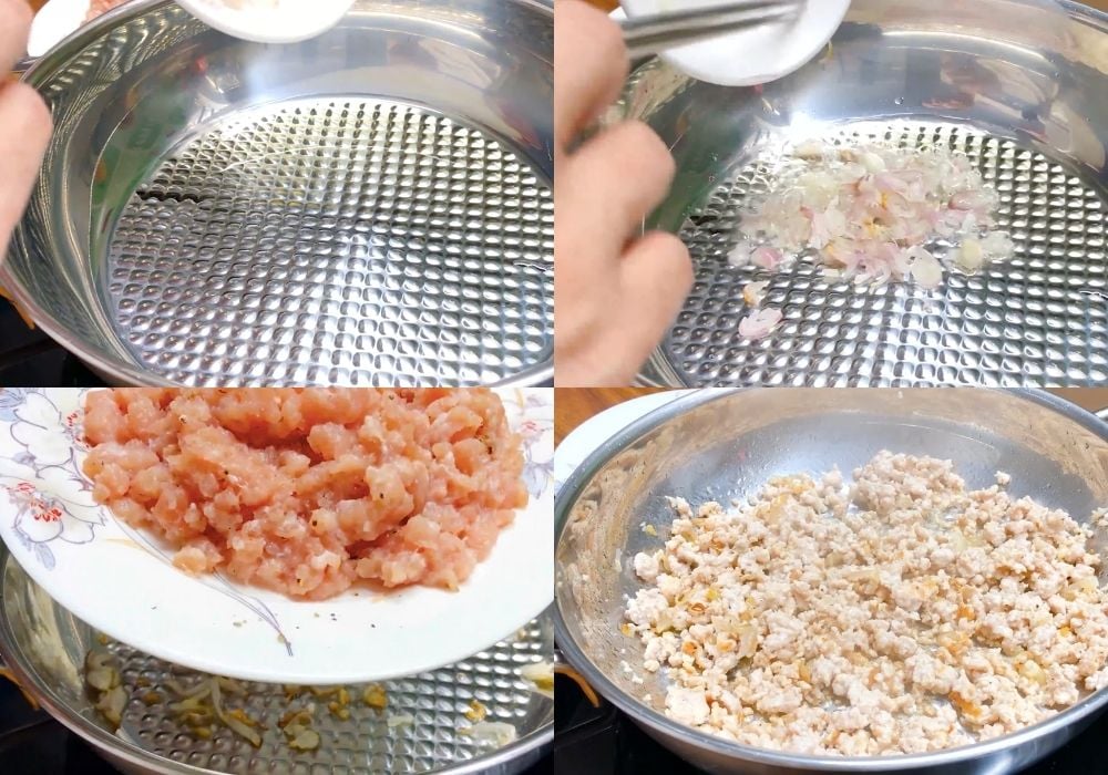 Xào thịt heo băm