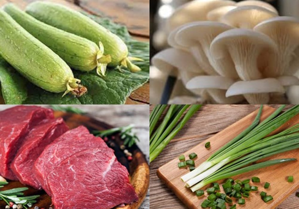 Nguyên liệu làm canh mướp nấu thịt bò