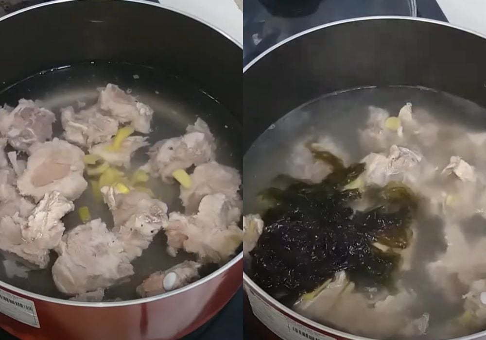 Nấu canh rong biển