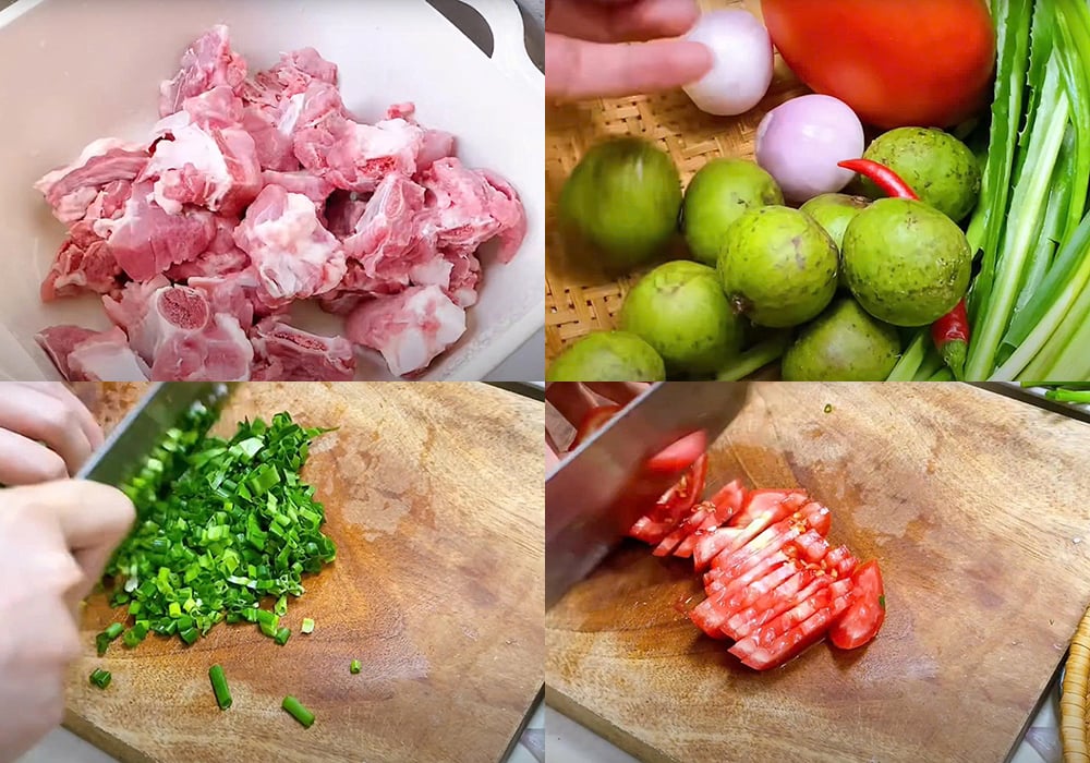 Các bước làm canh sấu sườn