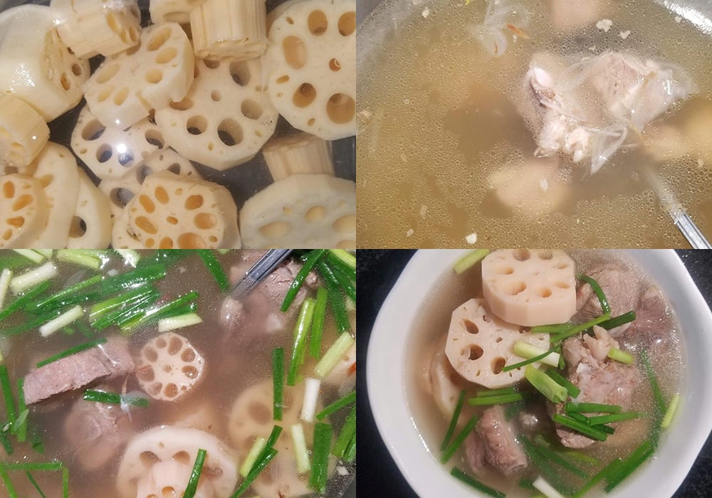 Các bước làm canh sườn củ sen