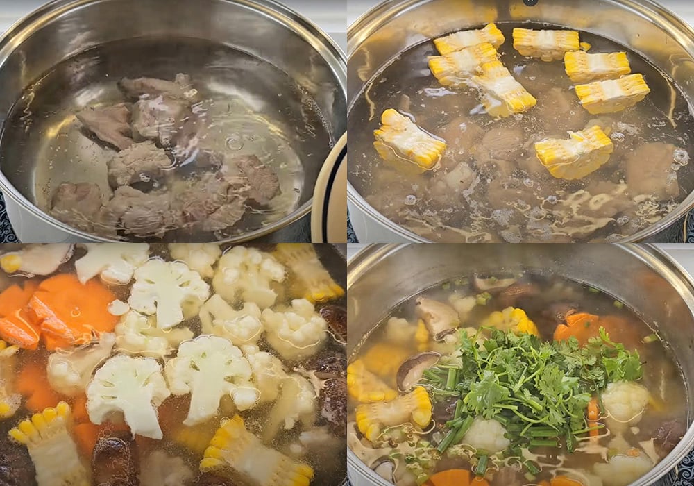 Các bước làm canh sườn hầm hạt sen