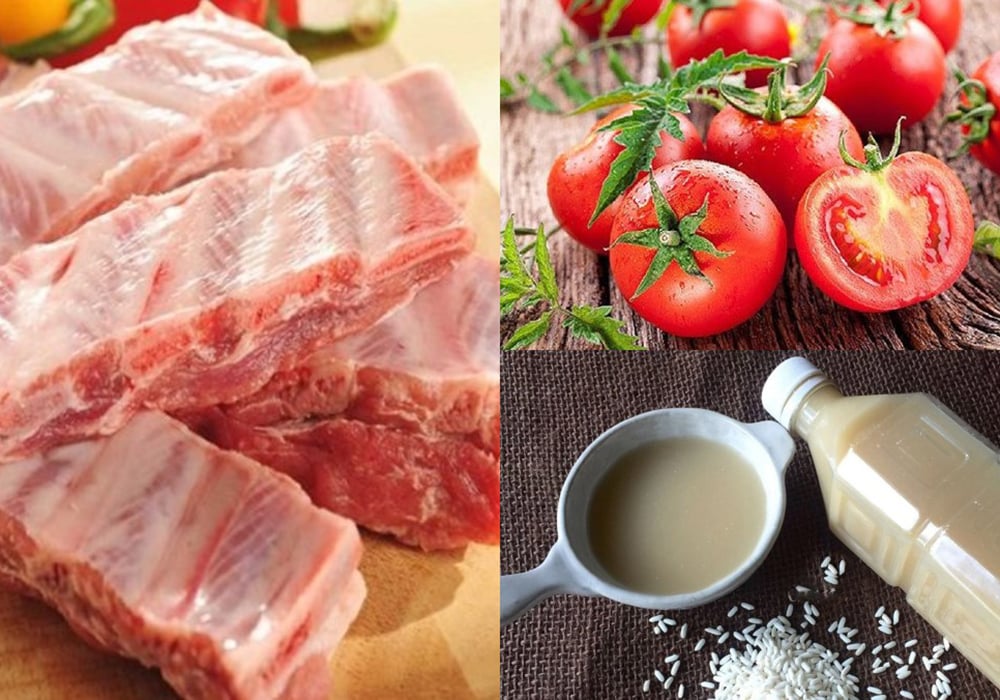 Nguyên liệu làm canh sườn nấu chua