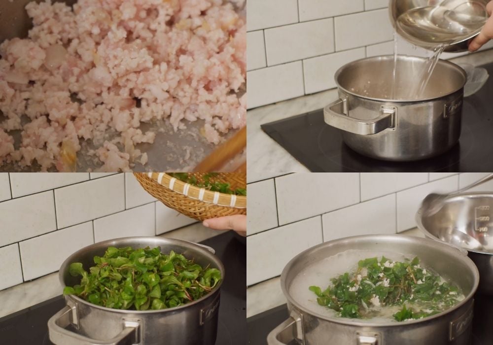 Xào thịt và nấu canh