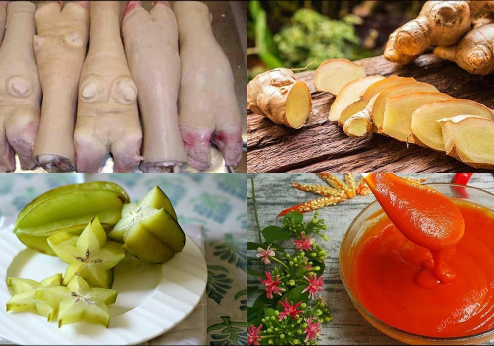 Nguyên liệu làm chân bò luộc