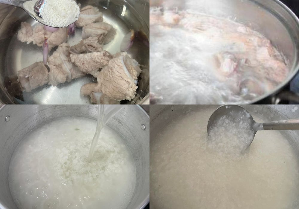 Các bước làm cháo sườn heo