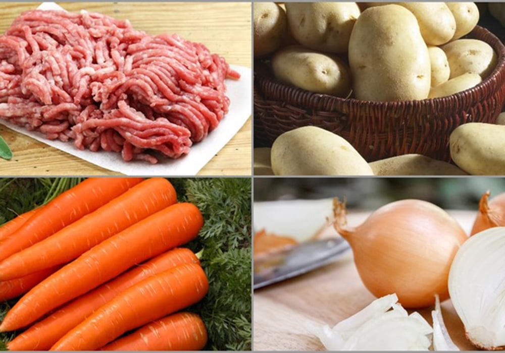 Nguyên liệu làm cơm cà ri Nhật thịt băm