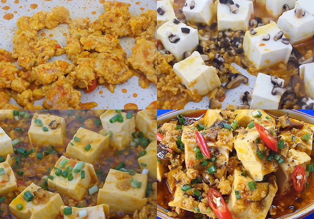 Các bước làm đậu hũ sốt thịt băm