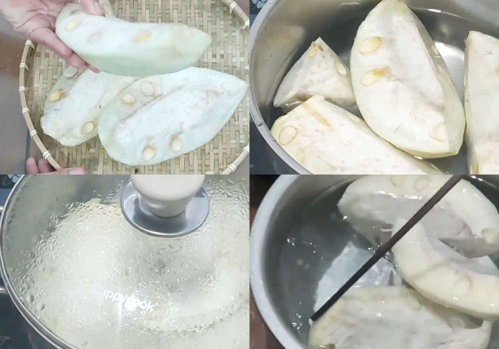Sơ chế và luộc mít non