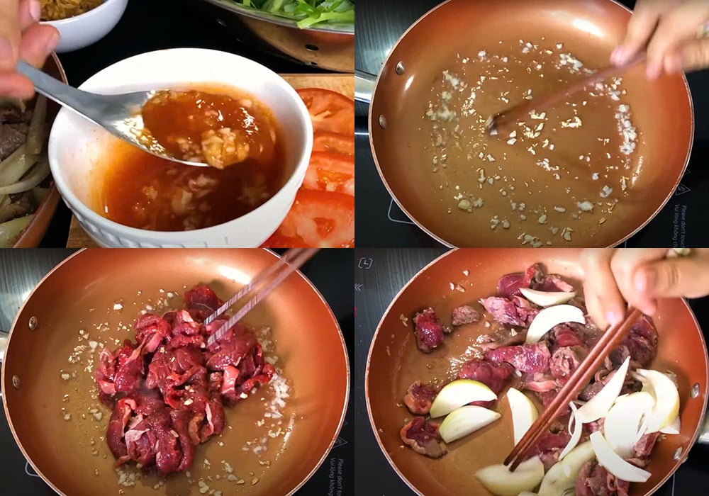 Các bước làm gỏi thịt bò trộn rau càng cua