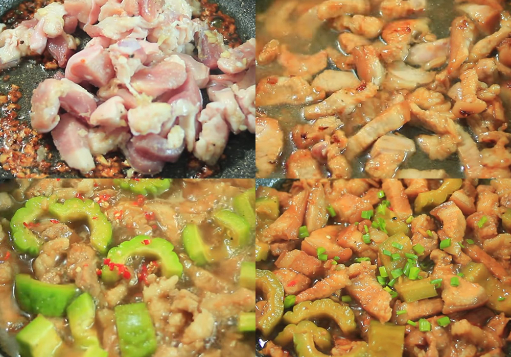 Các bước làm khổ qua kho thịt