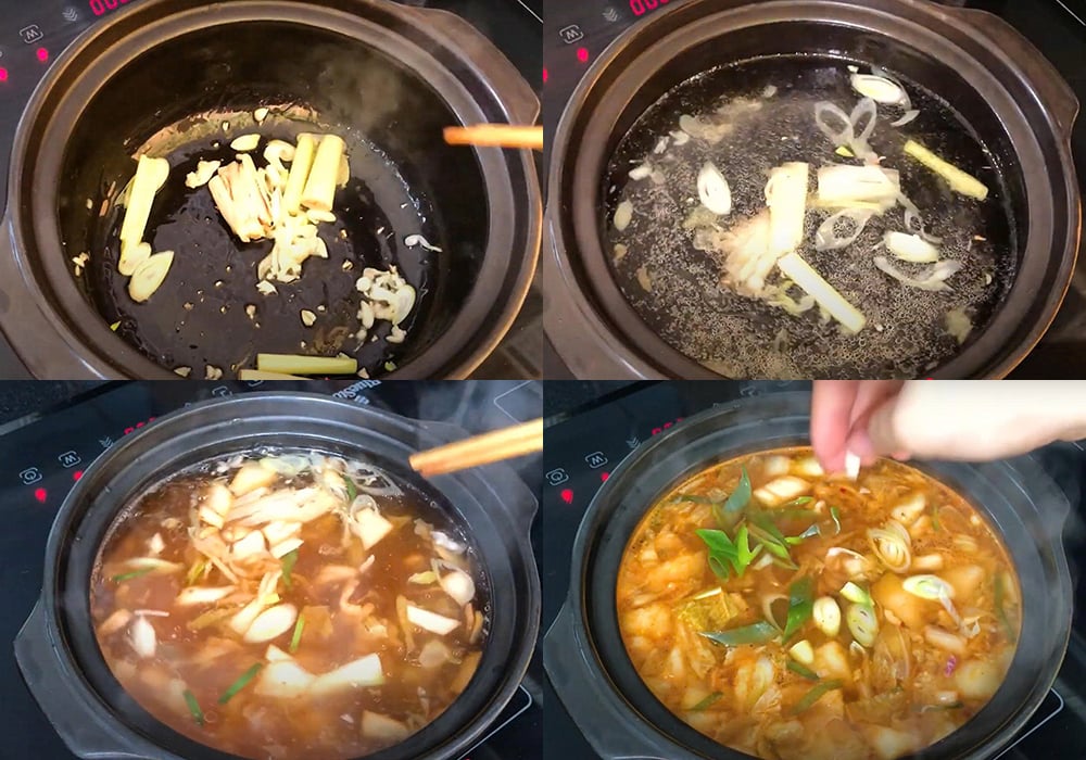 Các bước làm lẩu bò kim chi