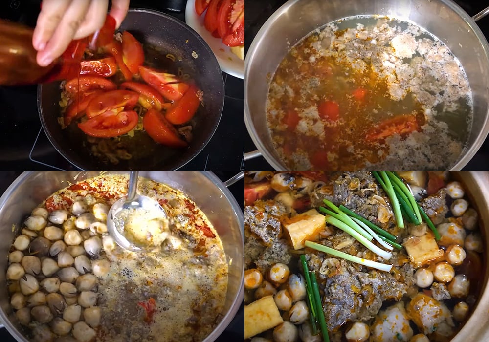 Làm lẩu riêu cua bắp bò